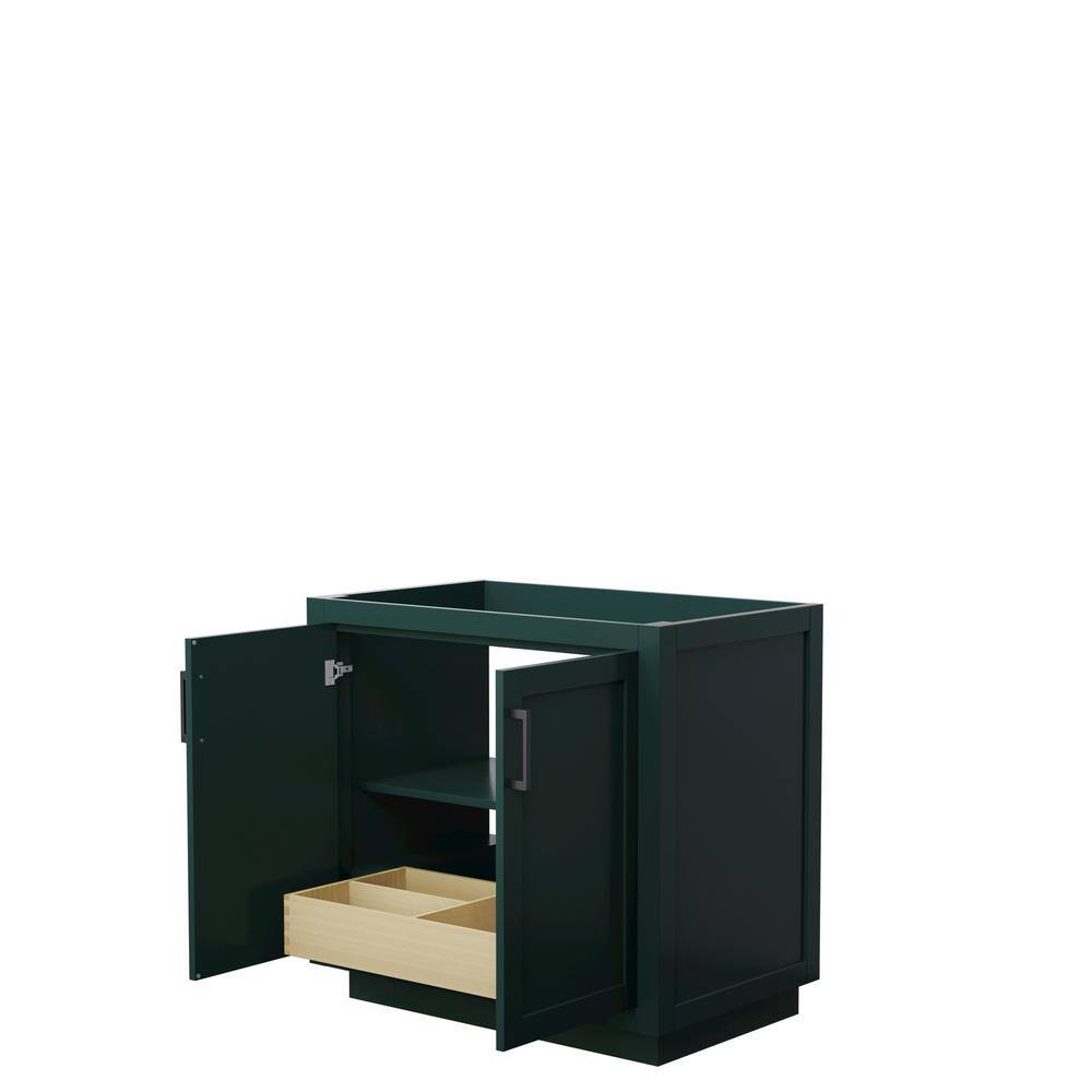 Wyndham Collection Miranda 35.25 in. W x 21.75 in. D x 33 in. H Single Bath Vanity Cabinet without Top in Green WCF292936SGKCXSXXMXX