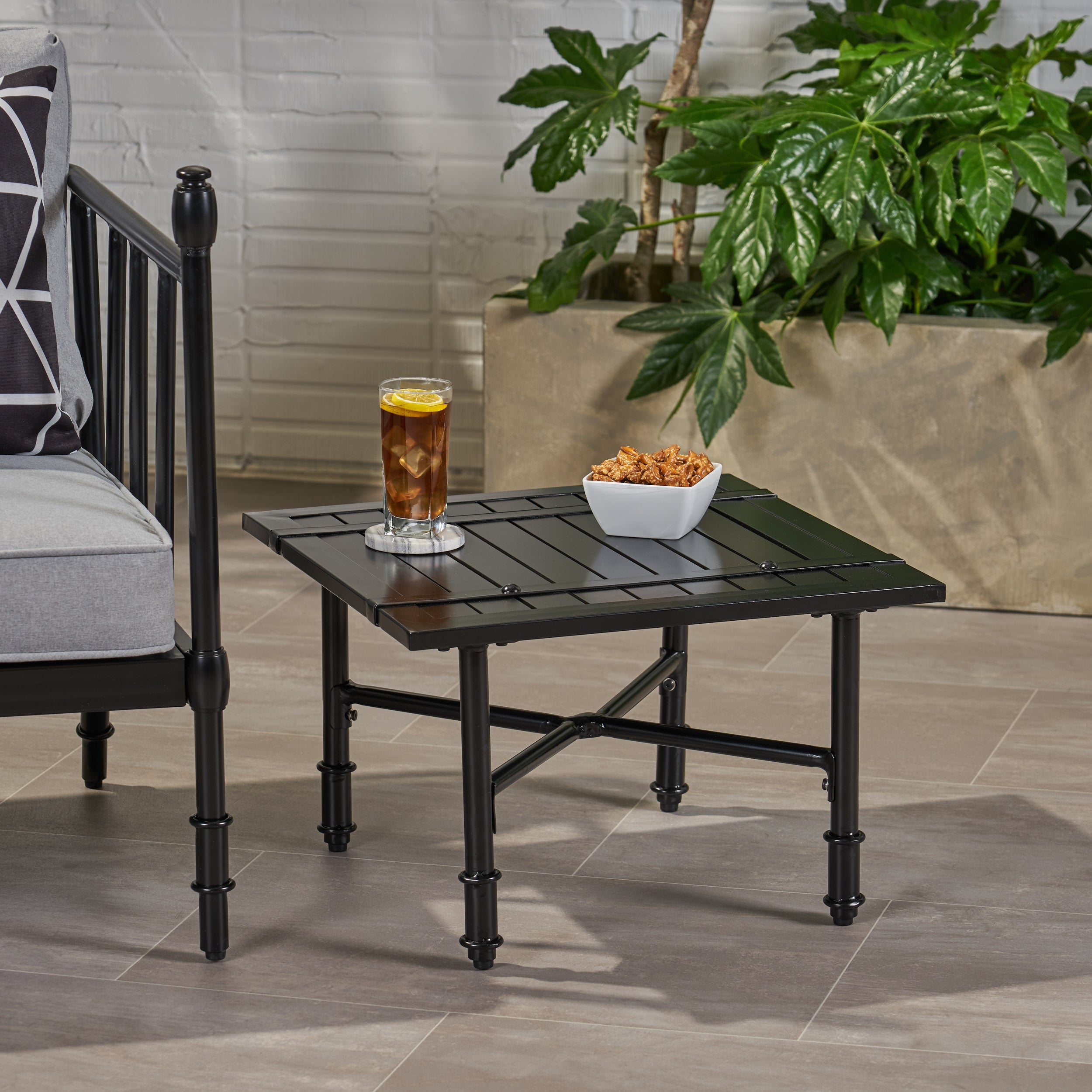 Francis Outdoor Aluminum Side Table