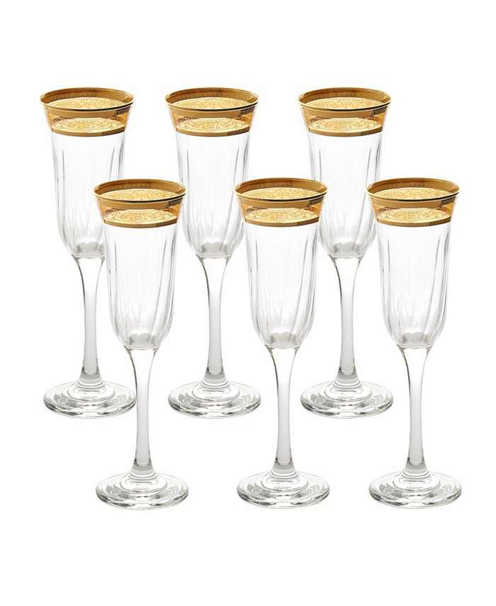 Lorren Home Trends Flute Set of 6 Melania Collection