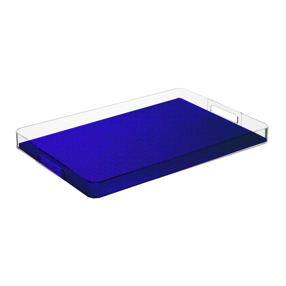 Kraftware Fishnet Blue 19 in.W x 1.5 in.H x 13 in.D Rectangular Acrylic Serving Tray 33729