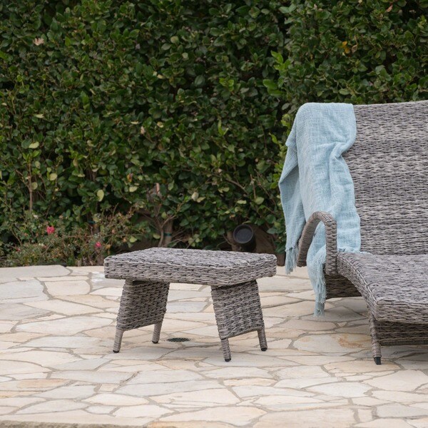 Thira Outdoor Aluminum Wicker Accent Table by Christopher Knight Home