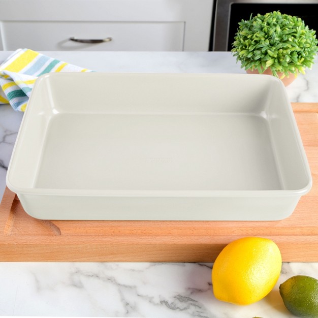 Martha Stewart Everyday Color Bake 13 Inch Carbon Steel Rectangle Baking Pan In Linen