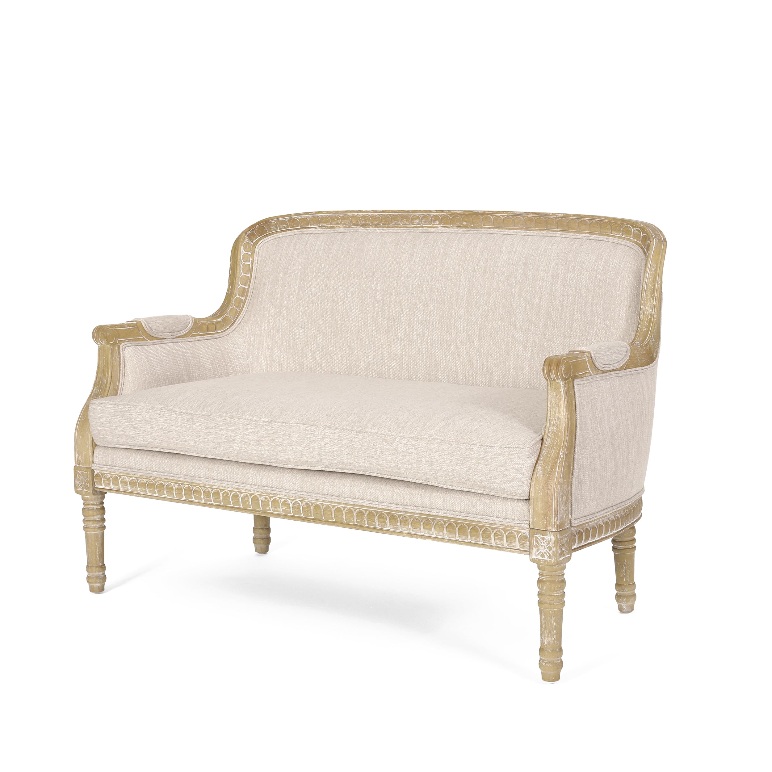 Alton French Country Fabric Upholstered Loveseat