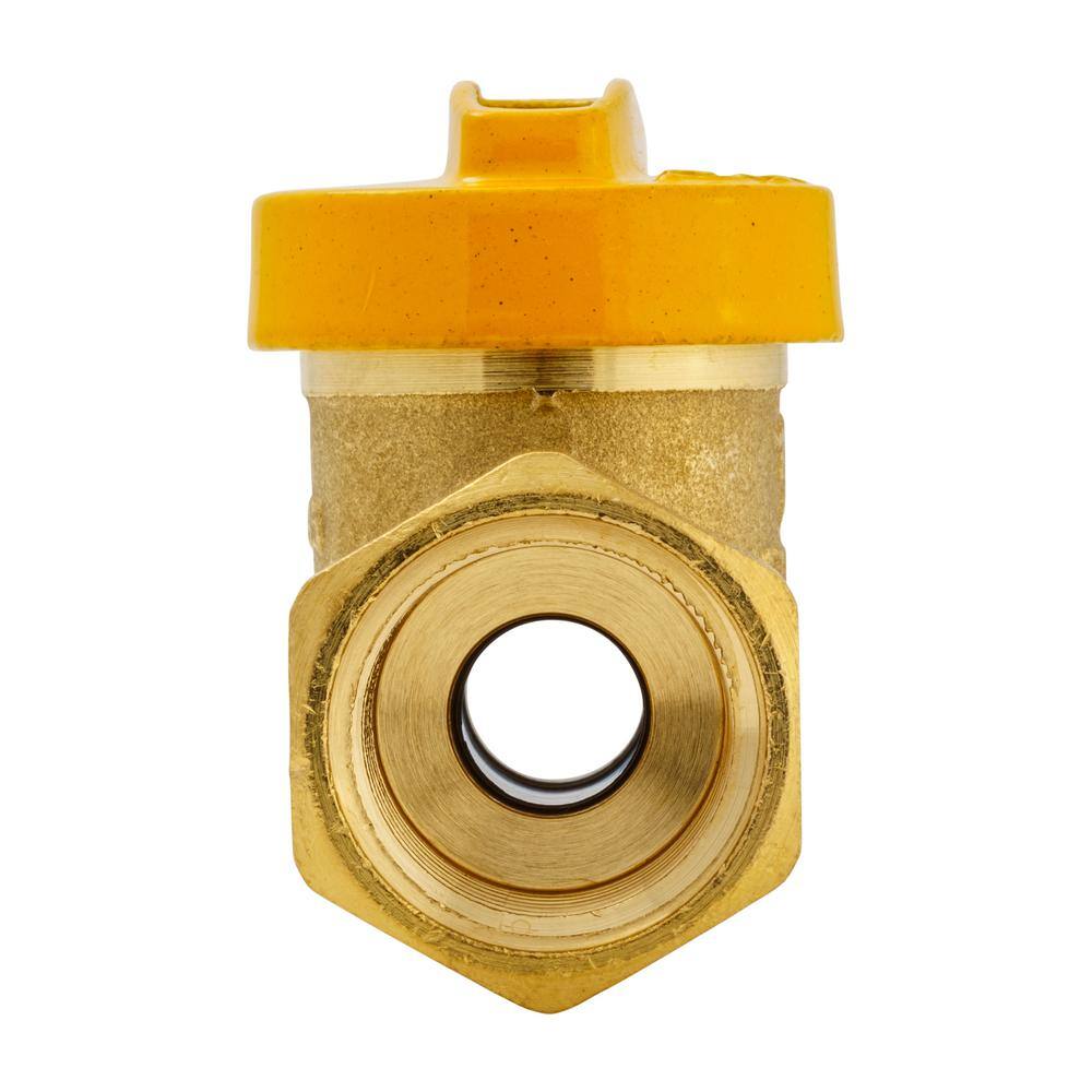 Everbilt 12 in. Brass Lever-Handle FPT 1-Piece Body Gas Ball Valve 110-523EB