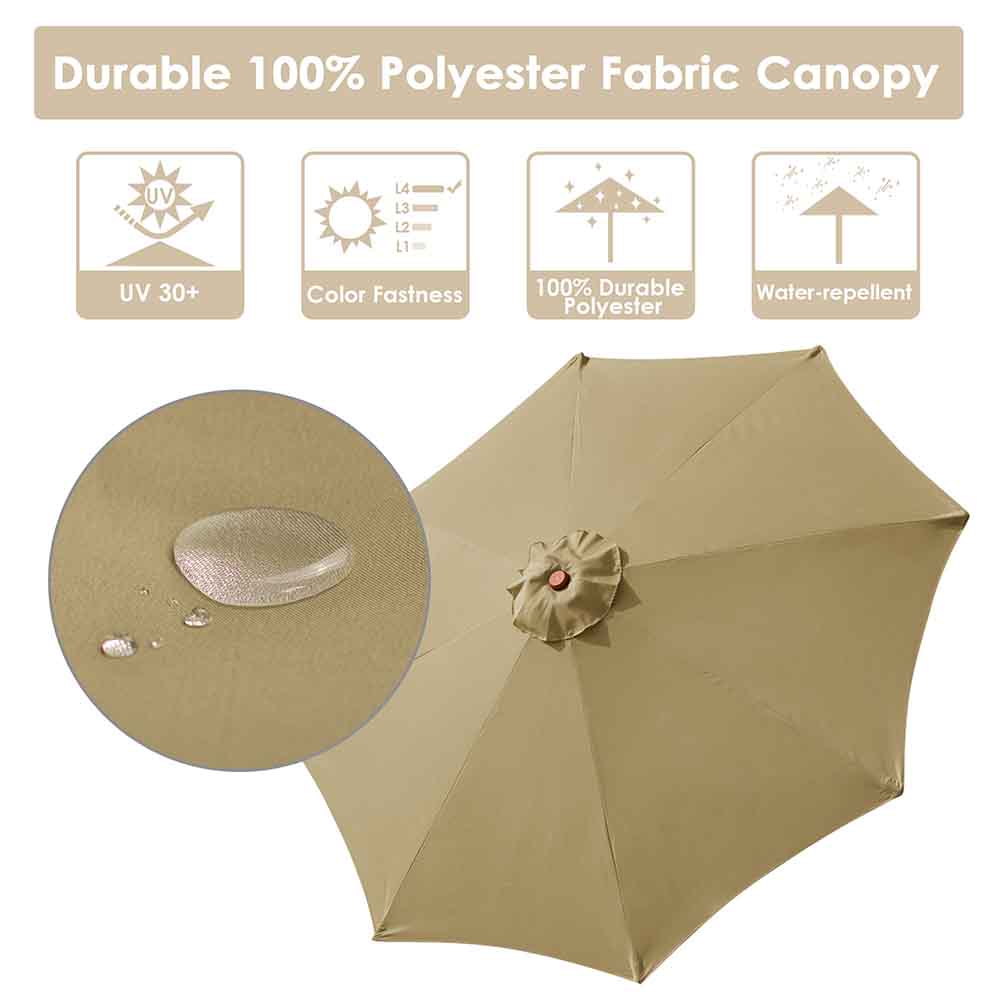 Yescom 9ft Patio Wood Market Umbrella Multiple Colors