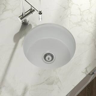 Empire Industries Yorkshire Bar White Fireclay 19 in. Undermount Bar Sink with Grid and Strainer YU18R