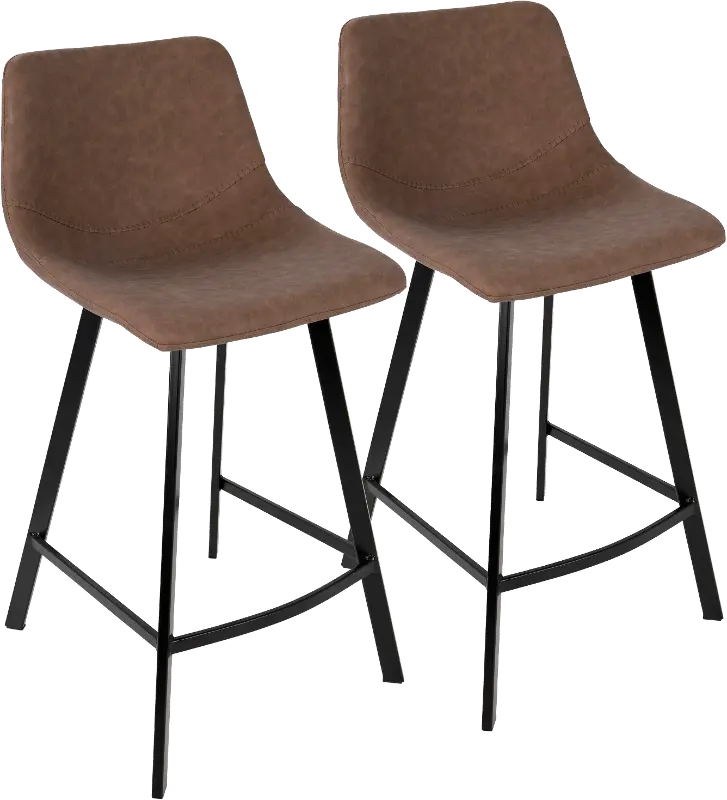 Outlaw Brown Counter Height Stool， Set of 2