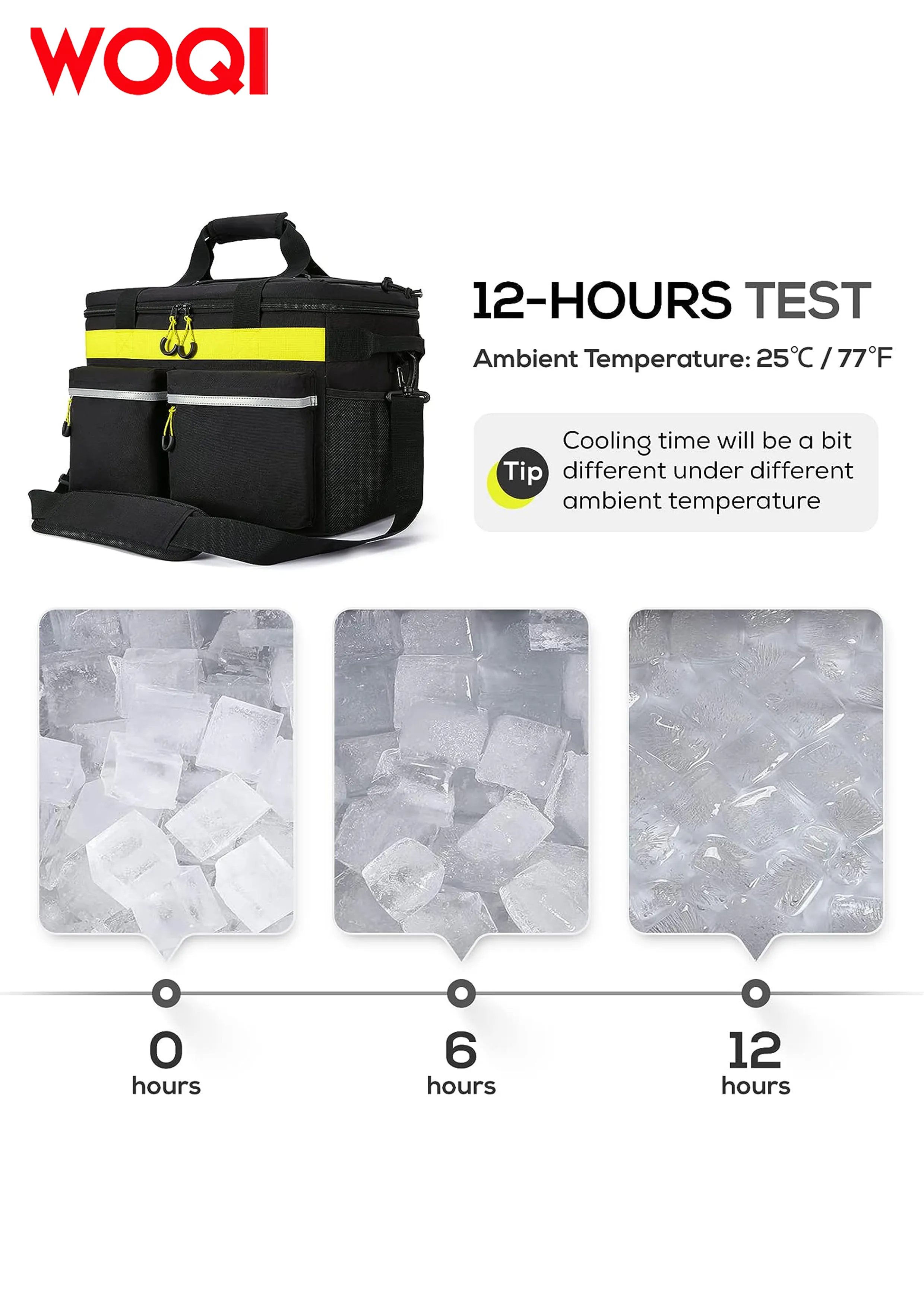 WOQI cooling box insulation large foldable portable cooler   suitable for camping  beach  work  travel