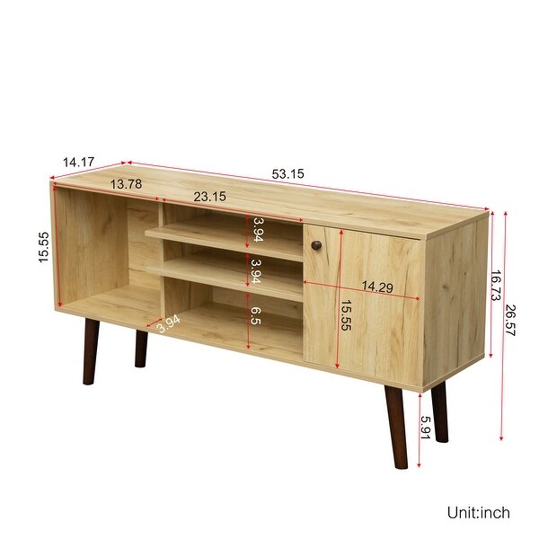 Nestfair TV Stand Entertainment Center with Shelves and Cabinet