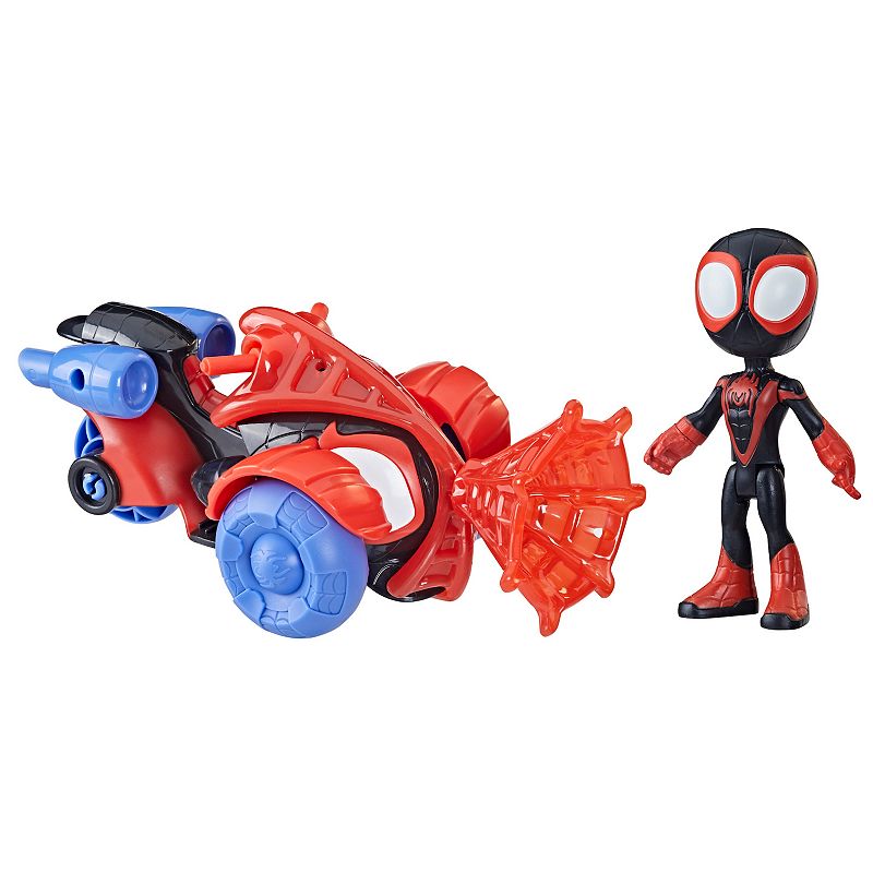 Marvel Spidey and His Amazing Friends Miles Morales Spider-Man Techno Racer Set by Hasbro