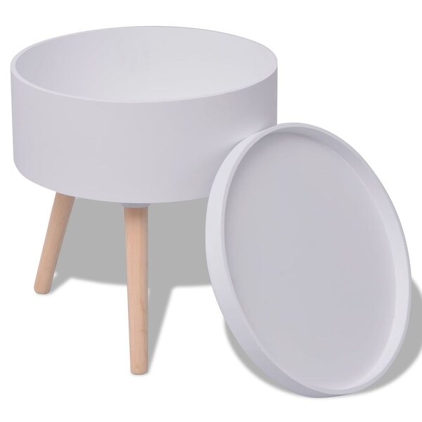 vidaXL Side Table with Serving Tray Round 15.6