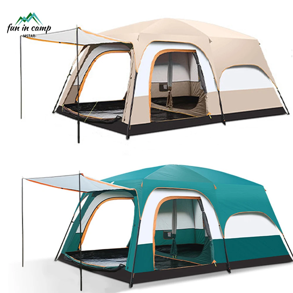 8 10 Person Family Tent Luxury Outdoor Waterproof Portable Extra Large Camping Tents Sun Shelter Glamping Tent Foldable Big Size