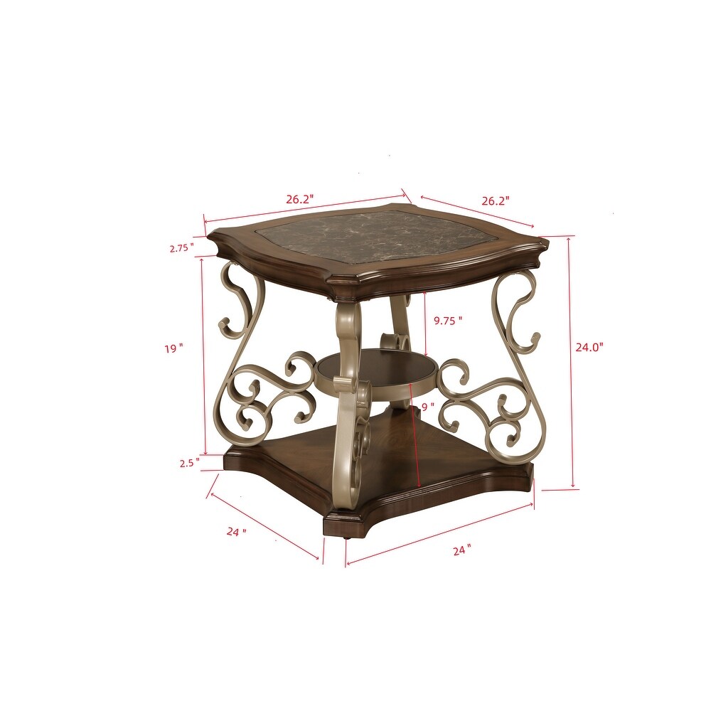 End Table with Metal Legs