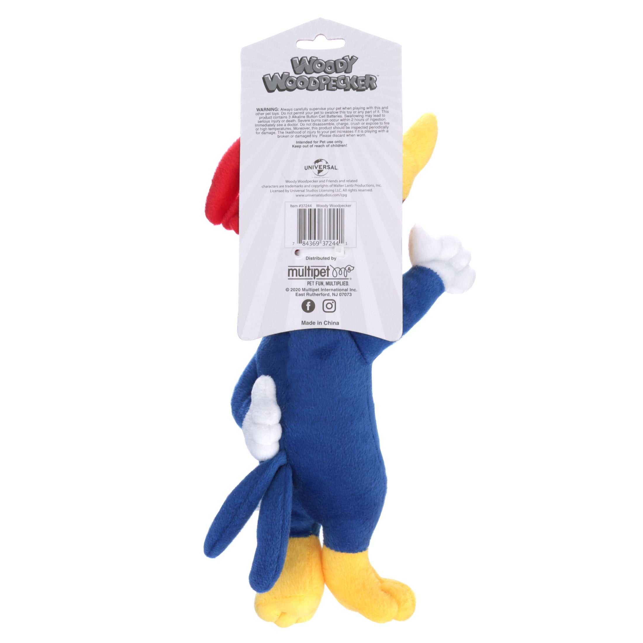 Multipet Woody Woodpecker Plush Talking Dog Toy