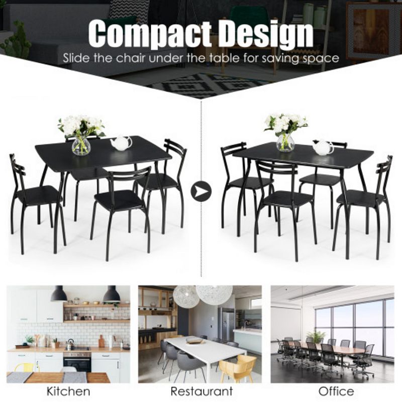 5 Pieces Dining Table Set with 4 Chairs