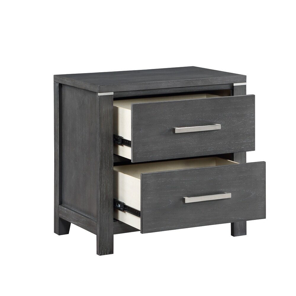 New Classic Furniture Alamos Charcoal Grey 4 piece Bedroom Set with Nightstand