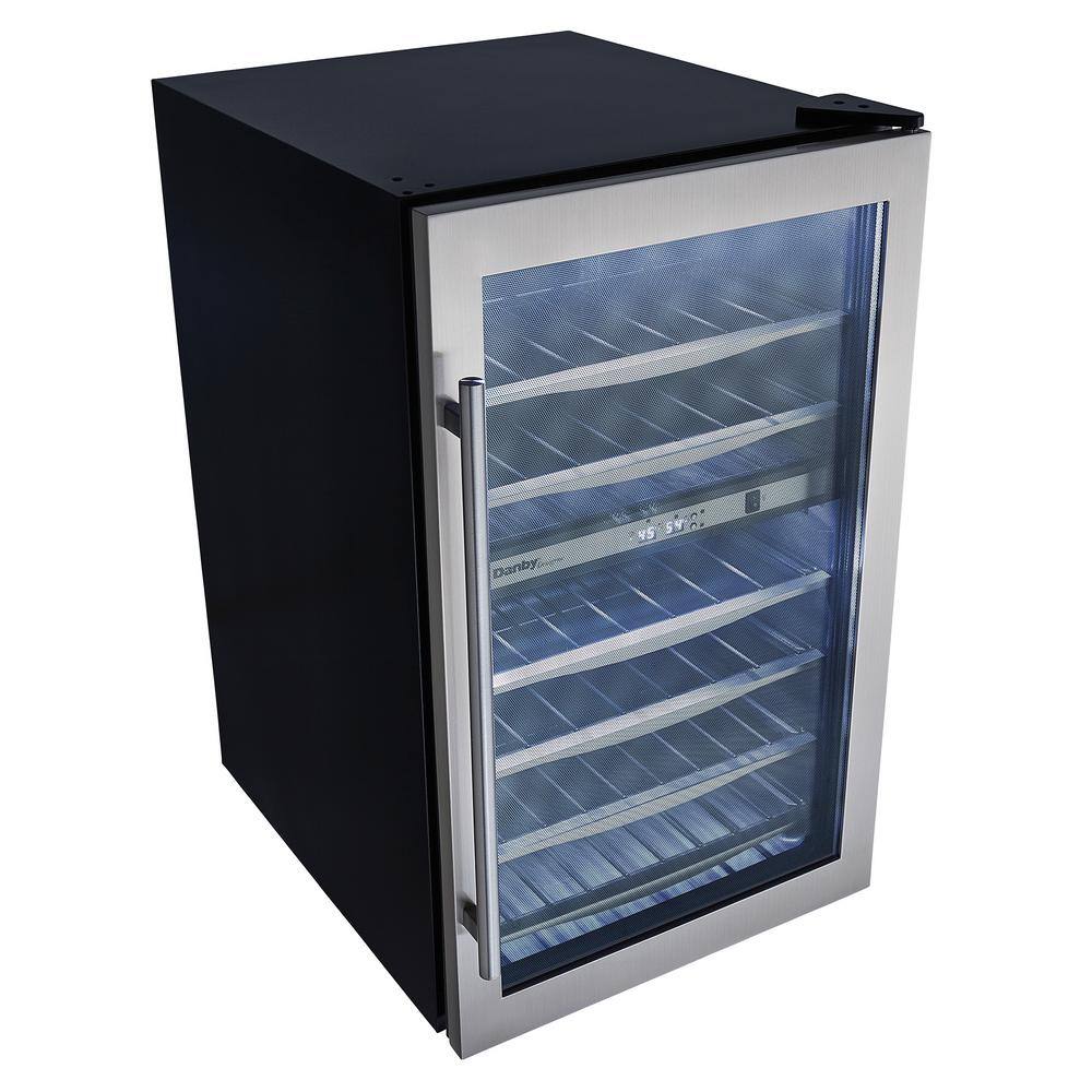 Danby Designer 19.44 in. 38-Bottle Freestanding Dual-Zone Wine Cooler DWC040A3BSSDD