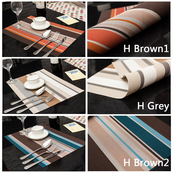 Aspire 8PCS Rainbow Stripe Placemats Heat Insulati...