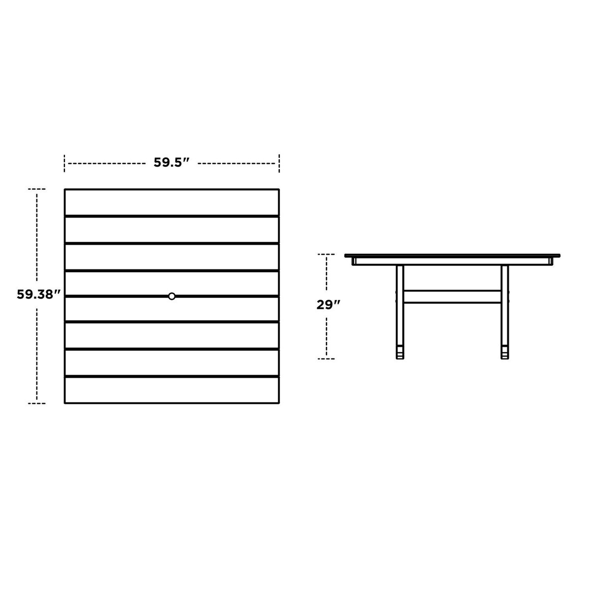 POLYWOOD Vineyard 9-Piece Farmhouse Trestle Dining Set