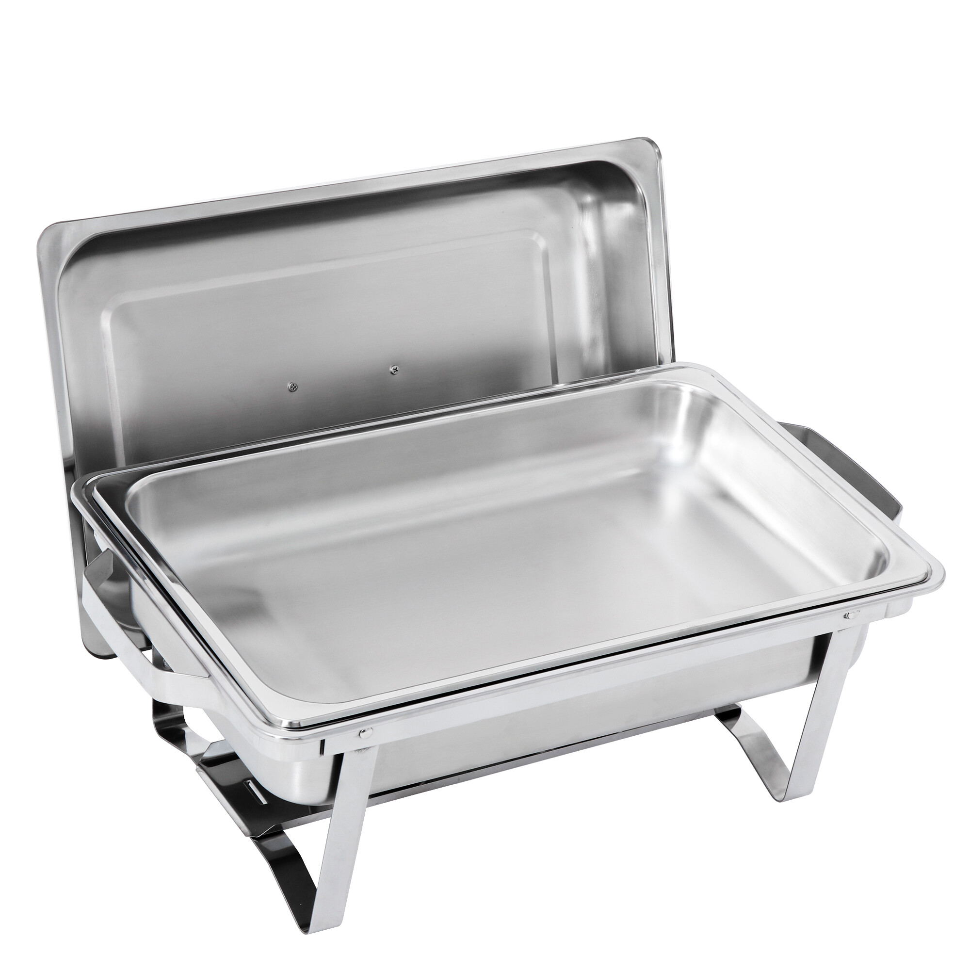 SuperDeal Set of 2 Chafing Dish 8 Quart Rectangle Tray Alcohol Warmer Buffet Catering Silver