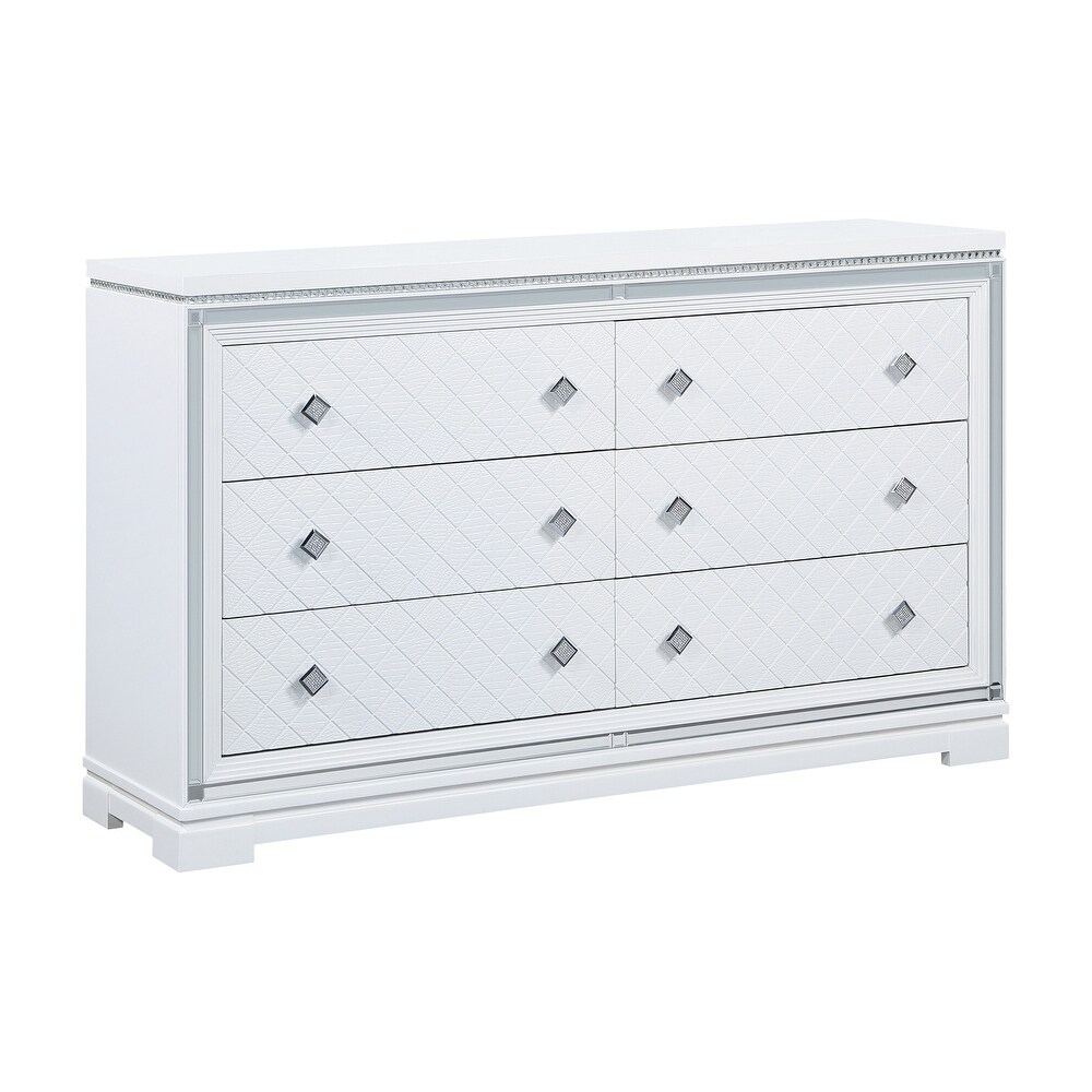 Isabelle Grid Pattern 6 Drawer Dresser