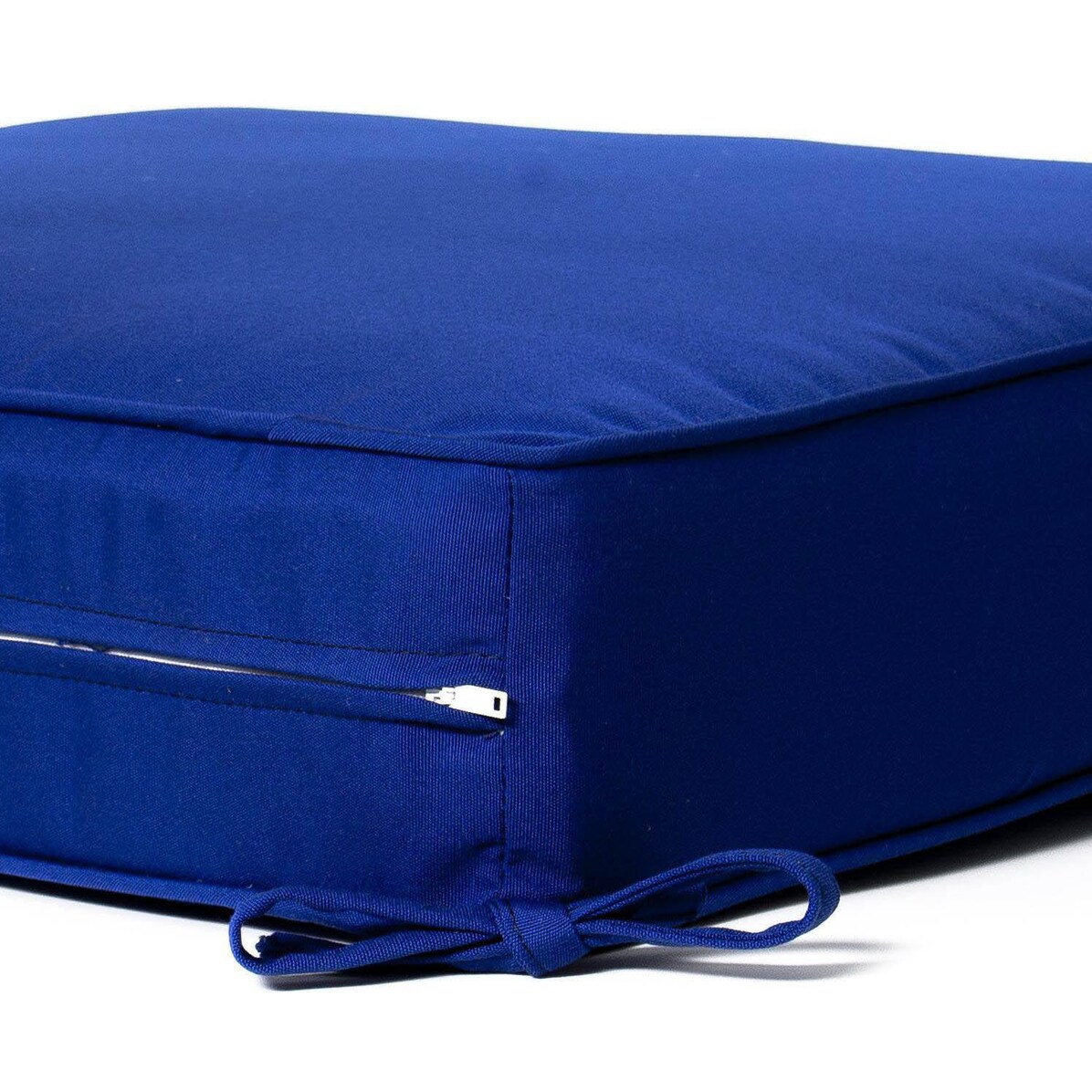 Sunbrella Canvas True Blue Large Outdoor Replacement Ottoman Cushion W/ Piping By Signature