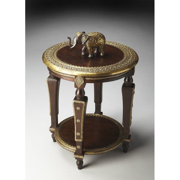 Handmade Regal Indian Round Mango Wood End Table (India)