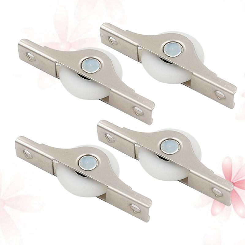 4pcs Double Convex Sliding Door Roller Wardrobe Door Pulley Cabinet Door Wheel