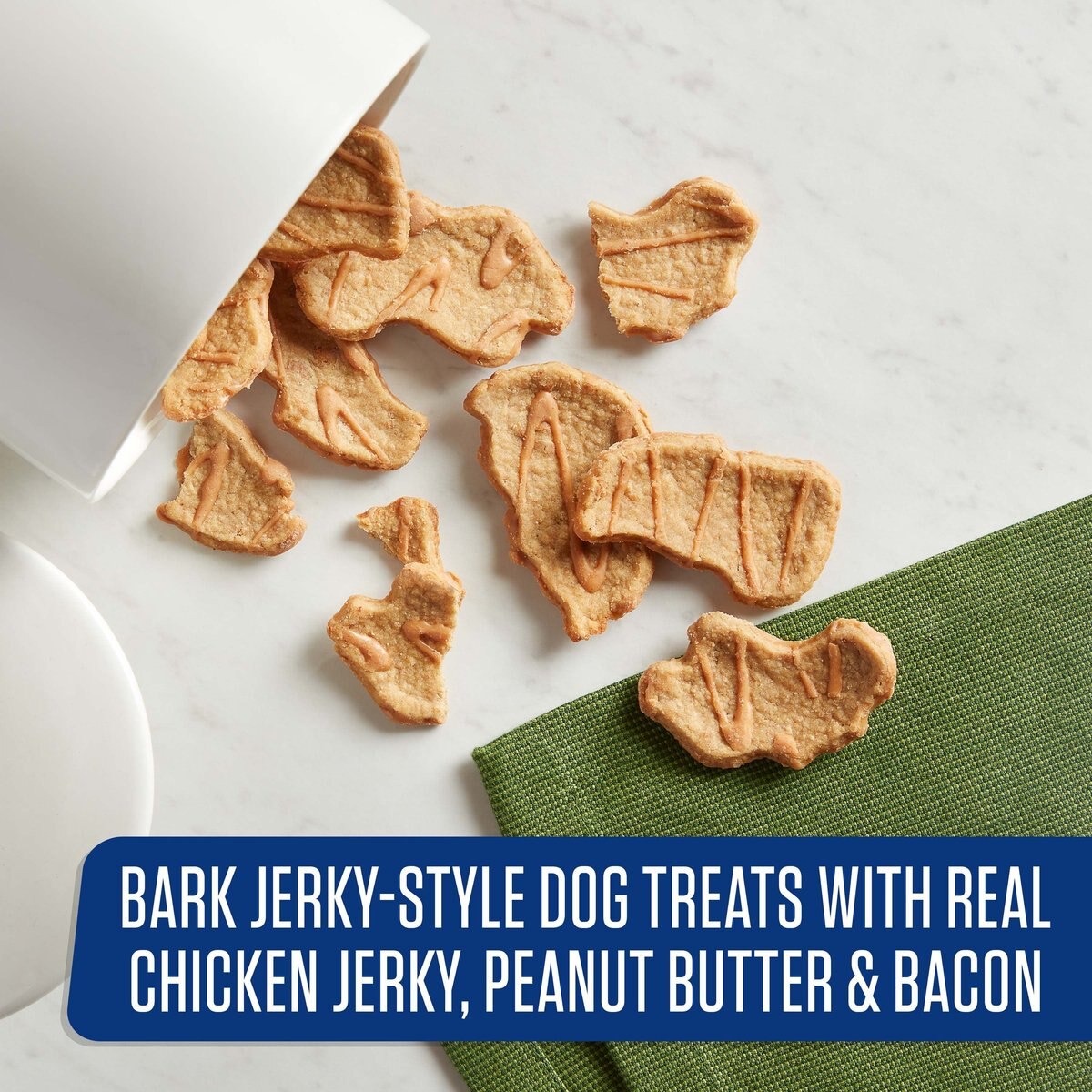 Rachael Ray Nutrish Bark Real Chicken Jerky， Peanut Butter and Bacon Dog Treats， 4.5-oz pouch， case of 5