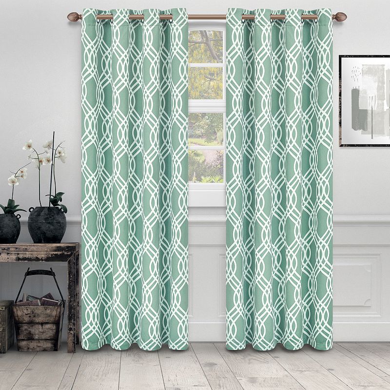 Superior Set of 2 Ribbion Insulated Thermal Blackout Grommet Window Curtain Panels