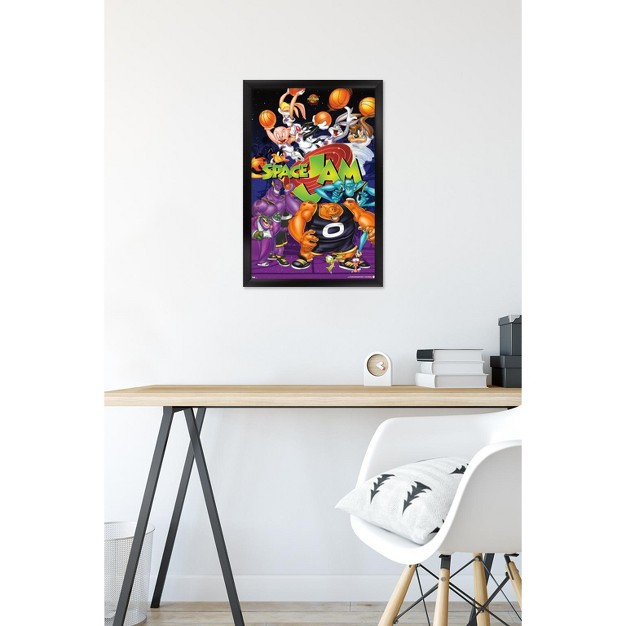 Trends International Looney Tunes Space Jam Collage Framed Wall Poster Prints