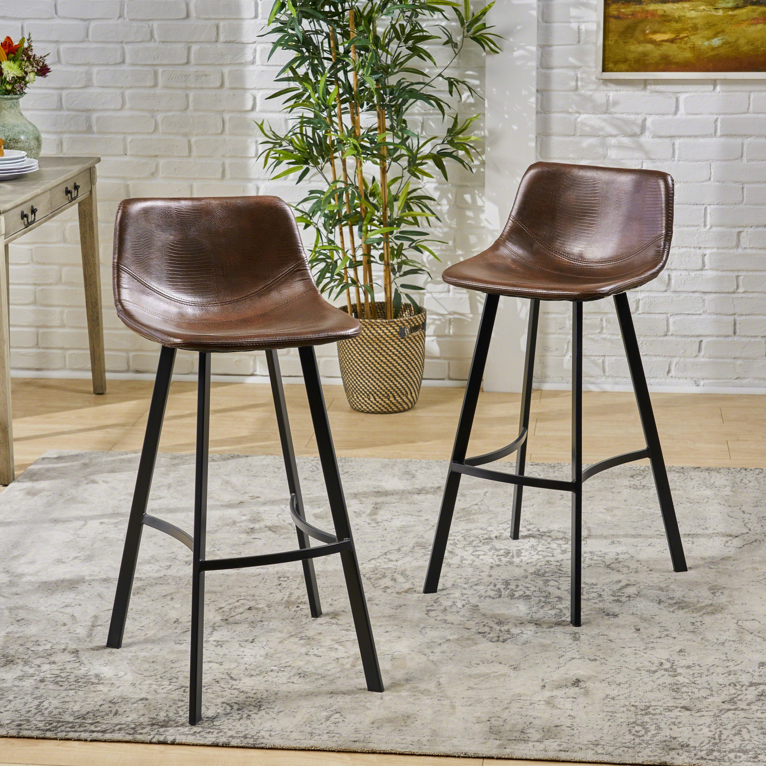 Rex Modern Upholstered Bar Stool (Set of 2)