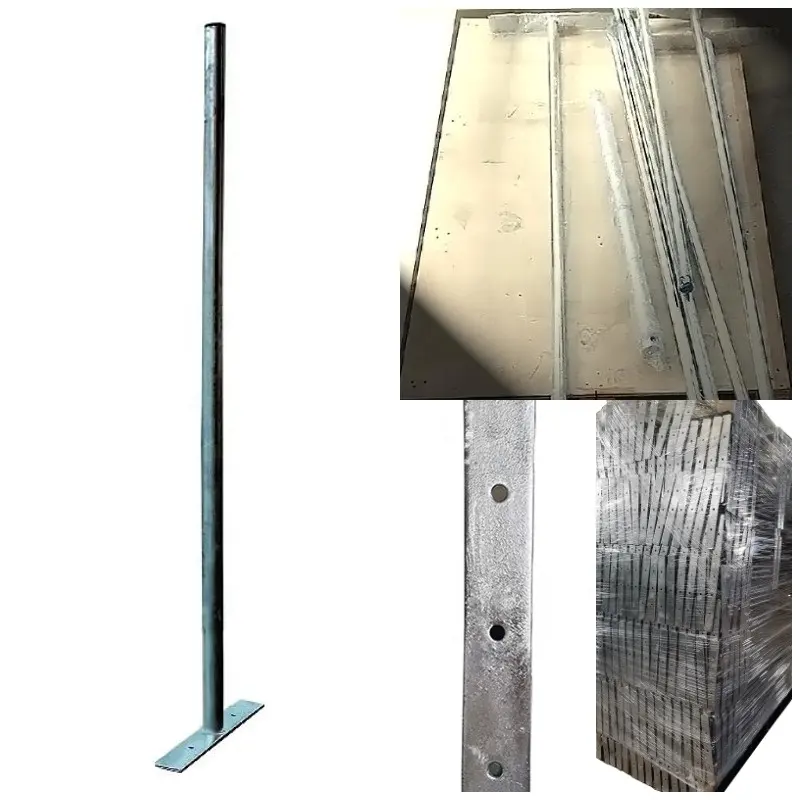 1800mm Silver fence Column with plate Standing Support for US fence factory supply indoor outdoor 32 mm pipe matching