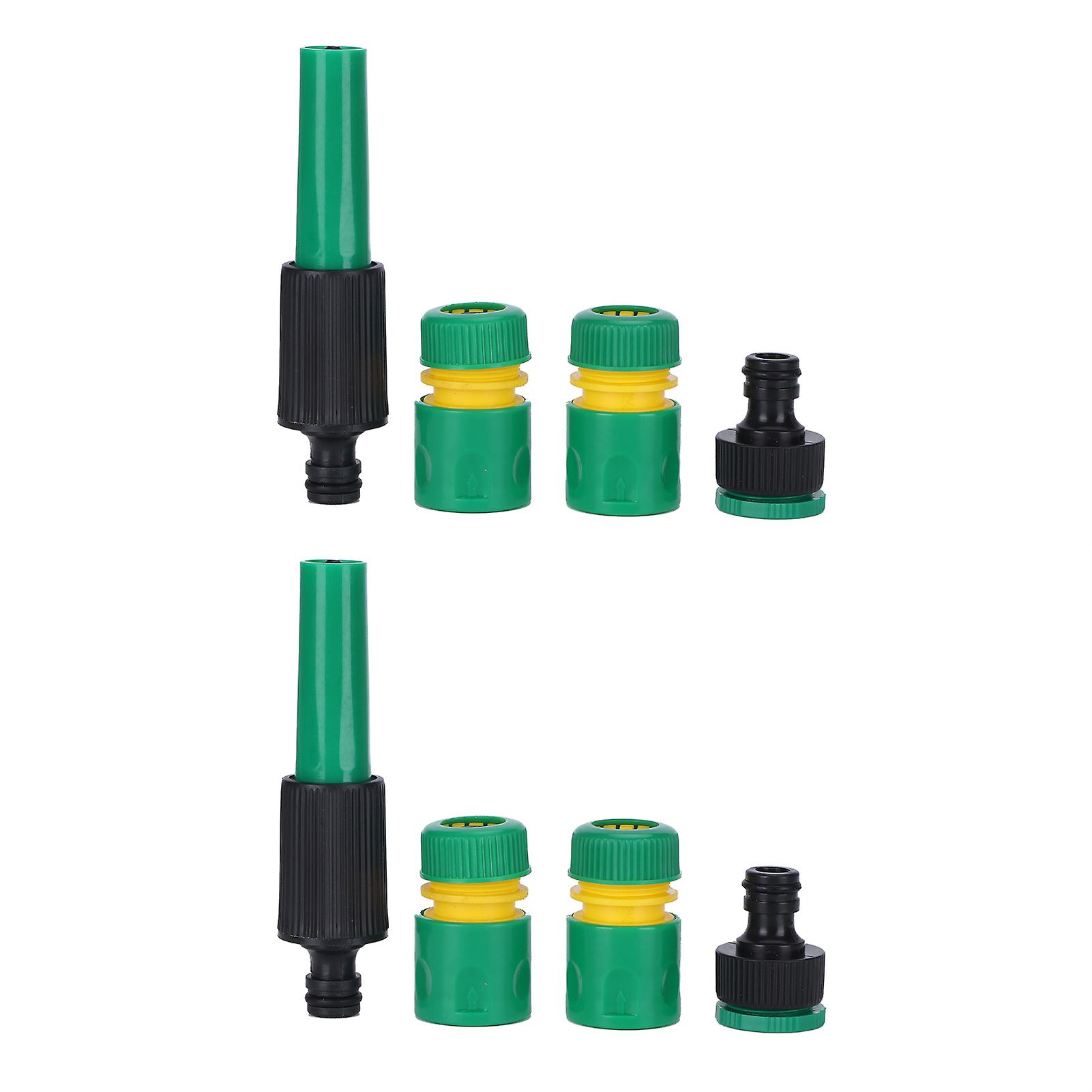 Garden Hose Nozzle， Water Pipe Sprayer With 1/2 Inch Plastic Hose Quick Connector Set And Adapter For Watering Garden Irrigation Washing Cars， 2 Pcs