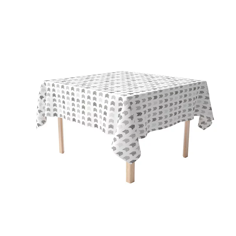 Square Tablecloth， 100% Polyester， 54x54， Grey Geometric Arrows