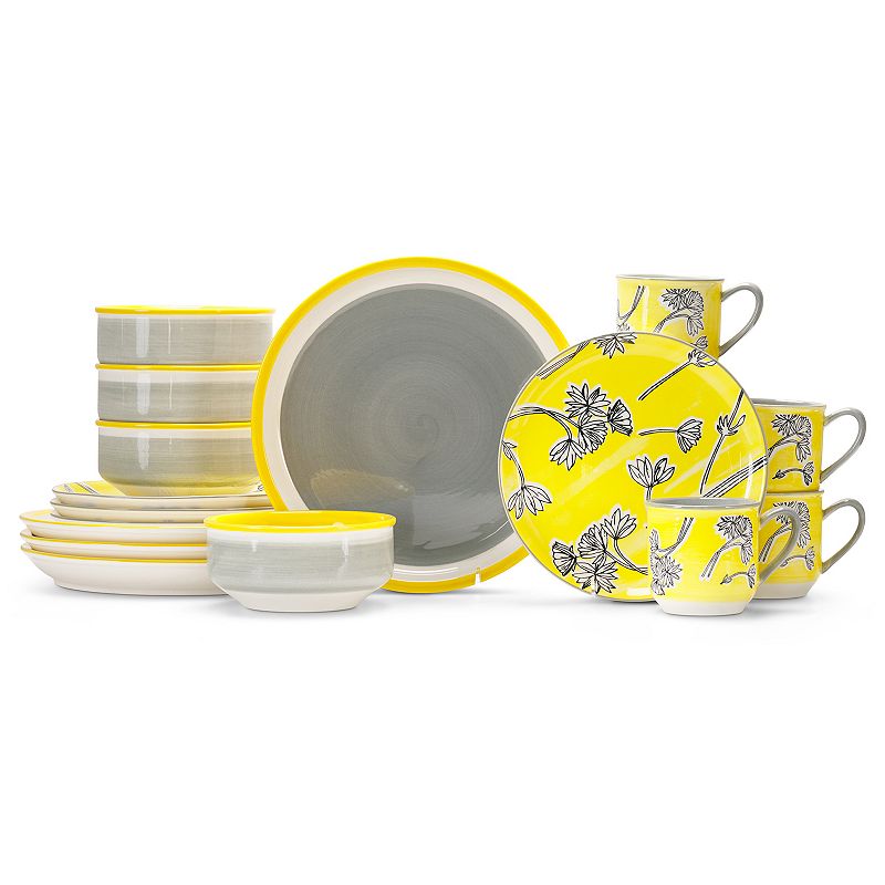 Baum Couleur Yellow 16-pc. Dinnerware Set