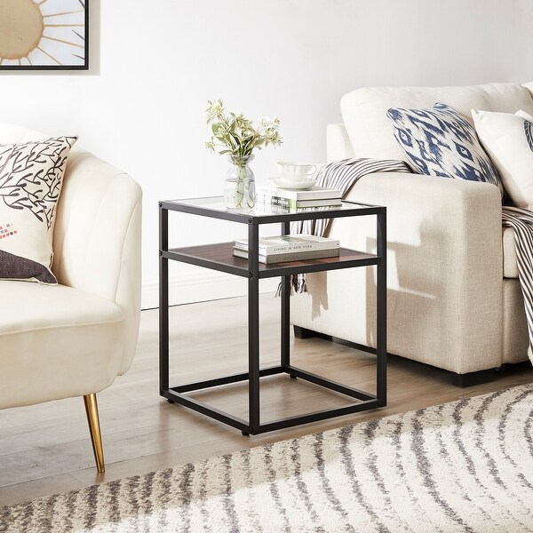 Tempered Glass Top Side Table