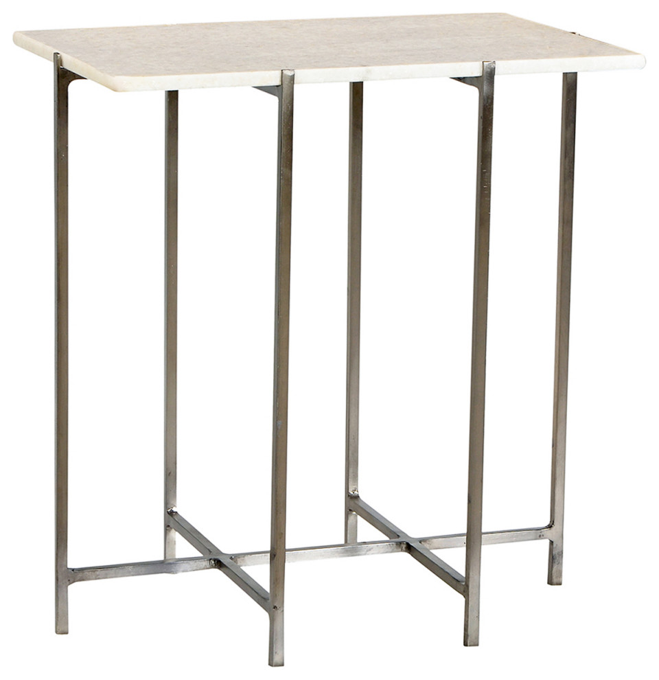 Retro Nickel  ampMarble Side Table   Contemporary   Side Tables And End Tables   by Design Mix Furniture  Houzz