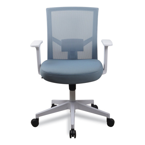 Workspace by Alera Mesh Back Fabric Task Chair， Supports Up to 275 lb， 17.32 to 21.1 Seat Height， Seafoam Blue Seat/Back (WS42B77)