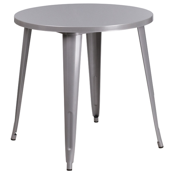 30'-inch Round Metal Indoor-Outdoor Table Set