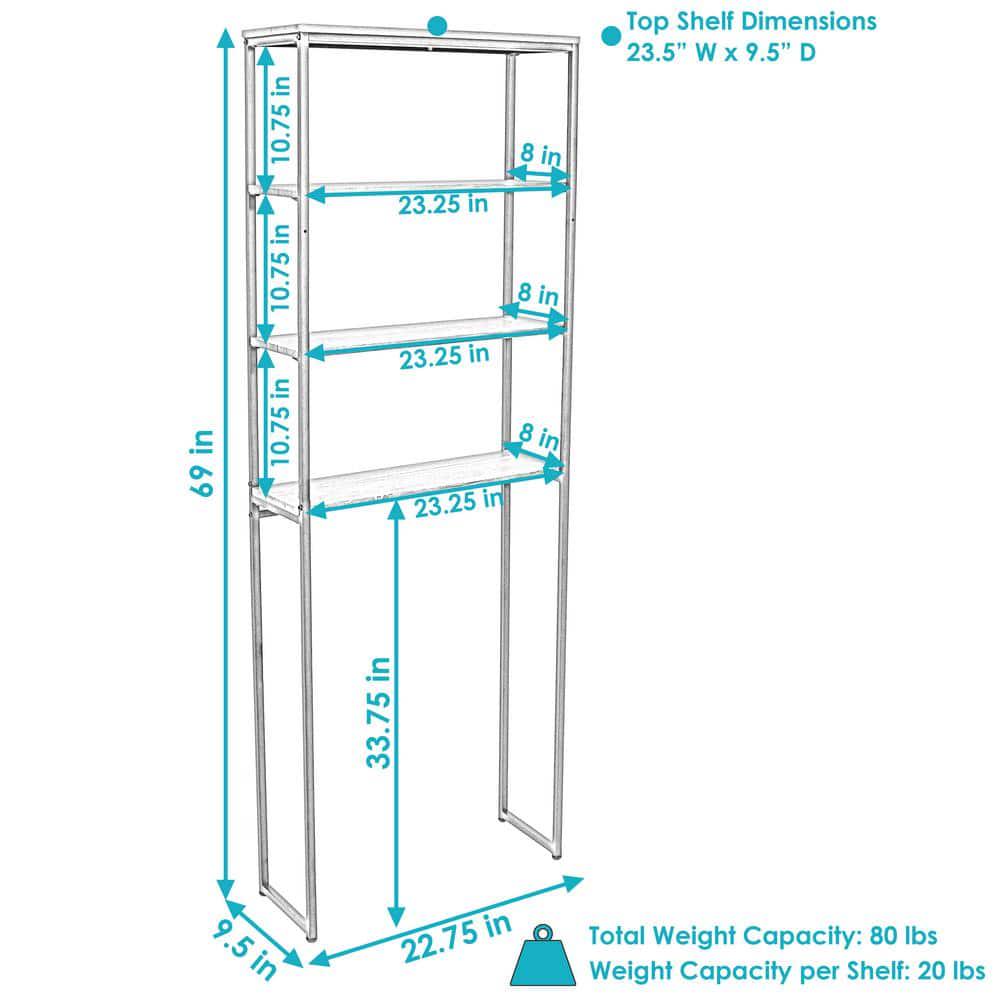 Sunnydaze Decor 2275 in W OvertheToilet Cabinet Shelf in Teak