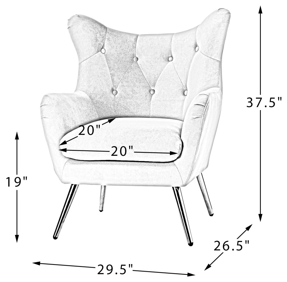 Tufted Accent Chair With Golden Legs   Midcentury   Armchairs And Accent Chairs   by Karat Home  Houzz