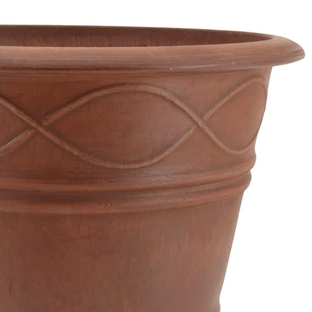 Arcadia Garden Products Western Weave 14-1/2 in. x 11 in. Terra Cotta Composite PSW Pot ME36TC