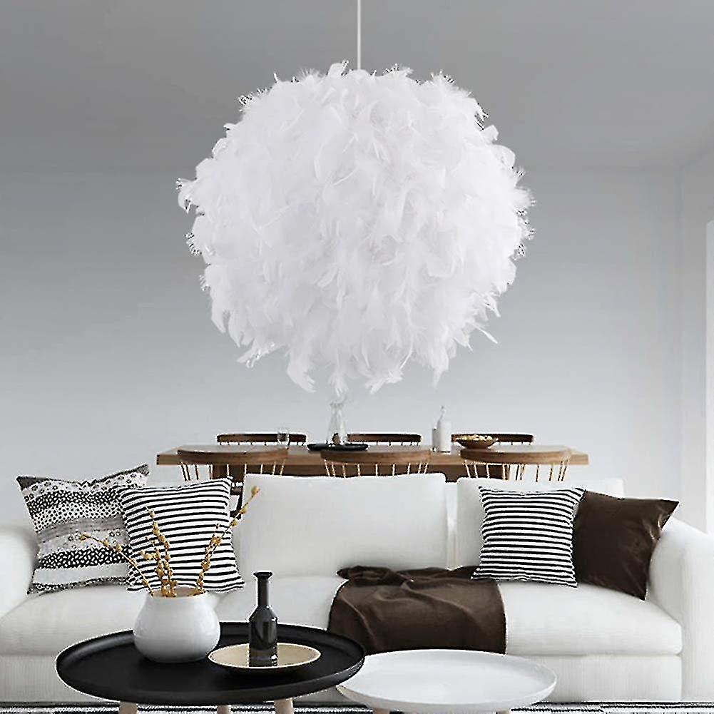 1 Feather Chandelier E27， Inner Diameter 15cm Personality Light Luxury Living Room Romantic Warm Light Bedroom Badminton