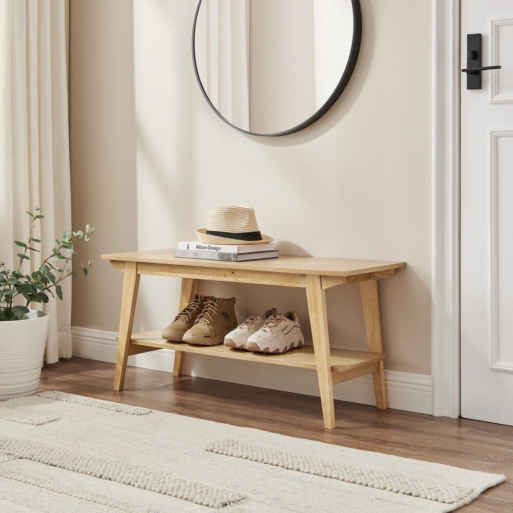 Middlebrook Contemporary Entry Bench with Storage Shelf