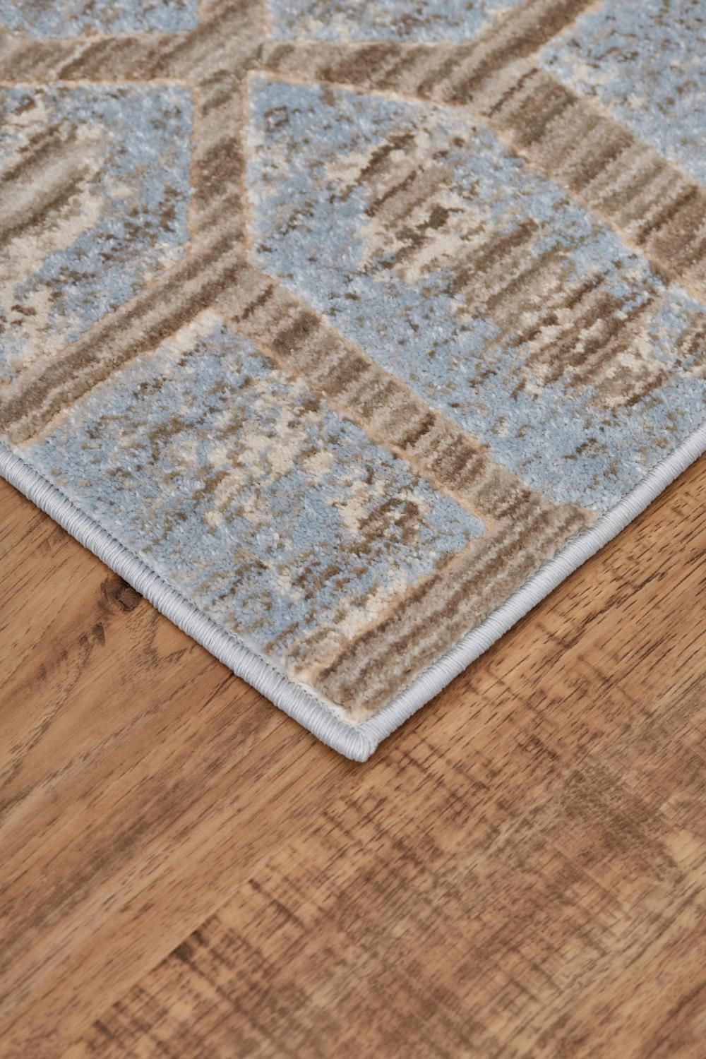 Carini Blue and Taupe Rug by BD Fine