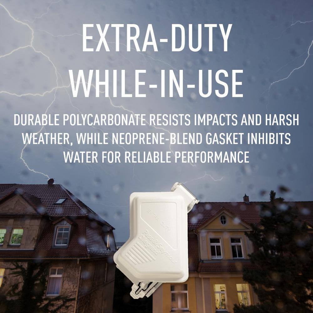 Legrand Pass and Seymour Single Gang Shallow Extra-Duty Polycarbonate While-In-Use Weatherproof Cover White WIUCED10SW