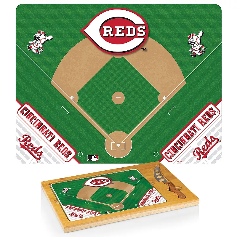 Picnic Time Cincinnati Reds Icon Rectangular Cutting Board Gift Set