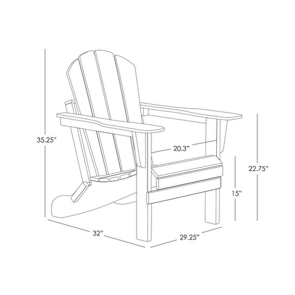 Polytrends Laguna Hdpe All Weather Outdoor Patio Foldable Adirondack Chairs Conversation Set (5Piece Set)