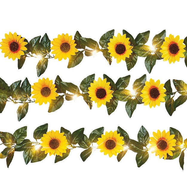 Collections Etc Solar Powered Sunflower String Lights Set Of 10